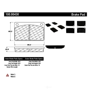 Centric Formula 100 Series™ OEM Brake Pads for Volvo 242 - 100.00430