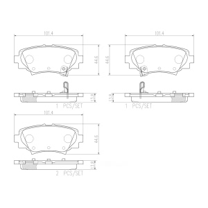brembo Premium Ceramic Rear Disc Brake Pads for 2014 Mazda 3 - P49049N