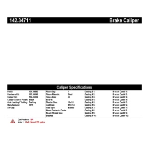 Centric Posi Quiet™ Loaded Brake Caliper for 2017 BMW 640i - 142.34711