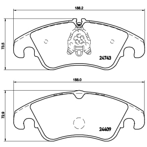 brembo Premium Low-Met OE Equivalent Front Brake Pads for 2012 Audi A5 - P85098