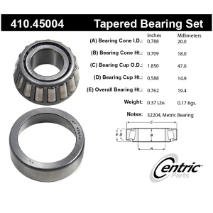 Centric Premium™ Front Passenger Side Outer Wheel Bearing and Race Set for 1987 Mazda RX-7 - 410.45004