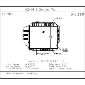 TYC Engine Coolant Radiator for Ford E-150 Econoline Club Wagon - 1455