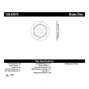 Centric Premium™ OE Style Slotted Brake Rotor for 2014 SRT Viper - 126.63075