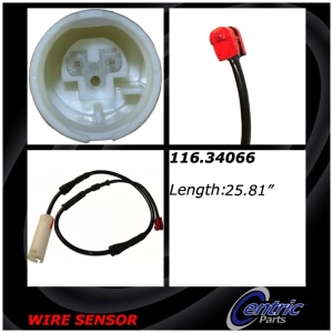 Centric Front Brake Pad Sensor for BMW 128i - 116.34066