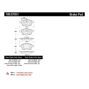 Centric Formula 100 Series™ OEM Brake Pads for 2000 Volkswagen EuroVan - 100.07051