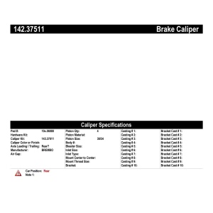 Centric Posi Quiet™ Loaded Brake Caliper for 1993 Porsche 911 - 142.37511