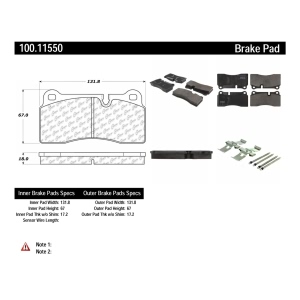 Centric Formula 100 Series™ OEM Brake Pads for 2011 Audi R8 - 100.11550