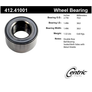 Centric Premium™ Double Row Wheel Bearing for 1990 Daihatsu Charade - 412.41001