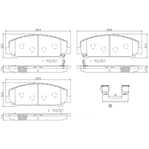 brembo Premium Ceramic Front Disc Brake Pads for 2019 Nissan Titan - P56079N