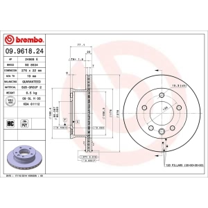 brembo OE Replacement Vented Front Brake Rotor for 2003 Dodge Sprinter 2500 - 09.9618.24