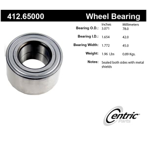 Centric Premium™ Front Passenger Side Double Row Wheel Bearing for 2005 Mercury Mariner - 412.65000