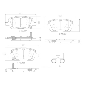 brembo Premium Ceramic Rear Disc Brake Pads for Pontiac - P10035N