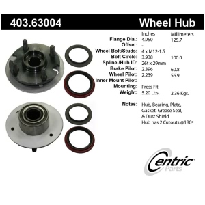 Centric Premium™ Wheel Hub Repair Kit for 1986 Dodge Charger - 403.63004