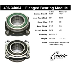 Centric Premium™ Rear Driver Side Wheel Bearing Module for 2020 BMW M4 - 406.34004