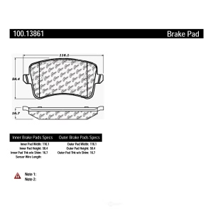 Centric Formula 100 Series™ OEM Brake Pads for 2016 Audi SQ5 - 100.13861