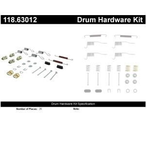 Centric Rear Drum Brake Hardware Kit for Jeep Wagoneer - 118.63012