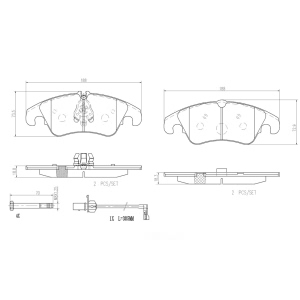 brembo Premium Ceramic Front Disc Brake Pads for 2009 Audi S5 - P85098N