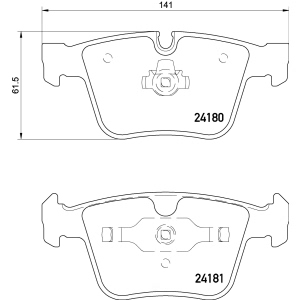brembo Premium Low-Met OE Equivalent Rear Brake Pads for 2009 Mercedes-Benz ML63 AMG - P50116