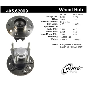Centric Premium™ Wheel Bearing And Hub Assembly for Saturn LS2 - 405.62009