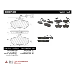 Centric Formula 100 Series™ OEM Brake Pads for 1991 Audi 100 - 100.02900