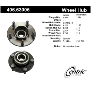 Centric Premium™ Wheel Bearing And Hub Assembly for 2002 Chrysler 300M - 406.63005