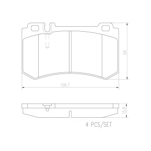 brembo Premium Ceramic Rear Disc Brake Pads for 2006 Mercedes-Benz E55 AMG - P50061N