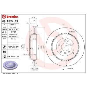 brembo UV Coated Series Vented Rear Brake Rotor for 2009 Mercedes-Benz GL550 - 09.R124.21