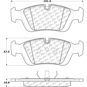 Centric Posi Quiet™ Ceramic Front Disc Brake Pads for BMW 318i - 105.05581