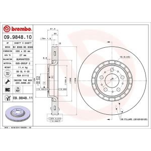 brembo UV Coated Series Vented Front Brake Rotor for 2007 Volvo XC90 - 09.9848.11