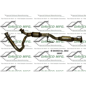 Davico Direct Fit Catalytic Converter and Pipe Assembly for 2001 Chevrolet Astro - 16547
