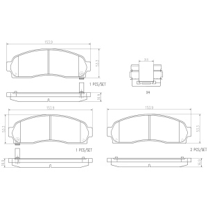 brembo Premium Ceramic Front Disc Brake Pads for 2003 Saturn Vue - P10042N