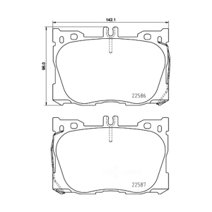 brembo Premium Low-Met OE Equivalent Front Brake Pads for Mercedes-Benz C43 AMG - P50139