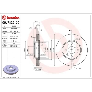 brembo OE Replacement Front Brake Rotor for 2001 Daewoo Nubira - 09.7820.20