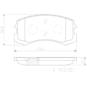 brembo Premium Ceramic Front Disc Brake Pads for 2007 Mitsubishi Lancer - P54041N