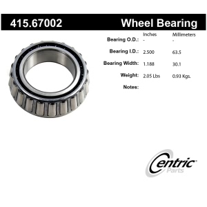 Centric Premium™ Rear Driver Side Inner Wheel Bearing for 2004 Dodge Ram 3500 - 415.67002