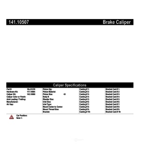 Centric Semi-Loaded Brake Caliper for Peugeot - 141.10507