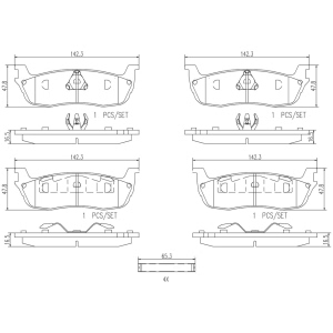 brembo Premium Ceramic Rear Disc Brake Pads for 2003 Lincoln Town Car - P24083N