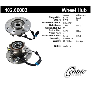 Centric Premium™ Wheel Bearing And Hub Assembly for 1996 GMC K2500 Suburban - 402.66003