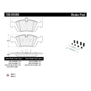 Centric Original Equipment Formula Brake Pads With Hardware for 1996 BMW 318is - 100.05580