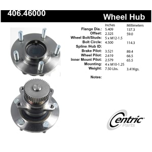 Centric Premium™ Wheel Bearing And Hub Assembly for 1997 Dodge Avenger - 406.46000