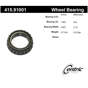 Centric Premium™ Rear Driver Side Inner Wheel Bearing for 1989 Porsche 911 - 415.91001