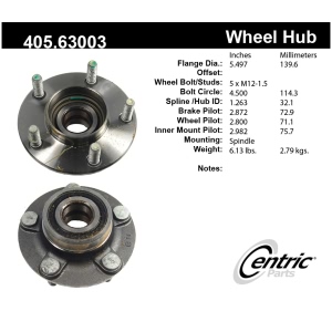 Centric Premium™ Wheel Bearing And Hub Assembly for 1994 Chrysler Intrepid - 405.63003