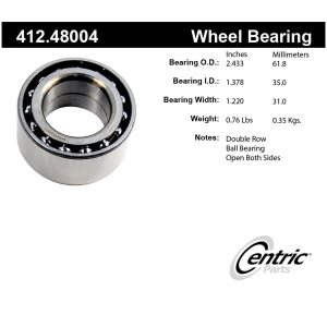 Centric Premium™ Rear Passenger Side Double Row Wheel Bearing for 2007 Suzuki Aerio - 412.48004