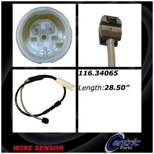 Centric Brake Pad Sensor Wire for 2013 BMW 135is - 116.34065