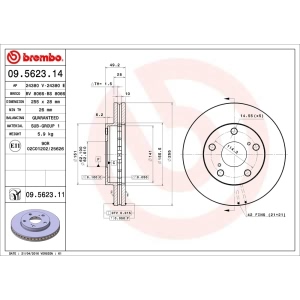 brembo UV Coated Series Vented Front Brake Rotor for 1999 Toyota Camry - 09.5623.11