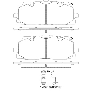 brembo Premium Low-Met OE Equivalent Front Brake Pads for 2019 Audi SQ5 - P85165