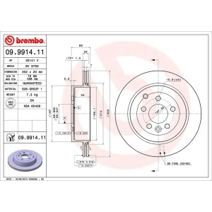 brembo UV Coated Series Vented Rear Brake Rotor for Land Rover LR2 - 09.9914.11