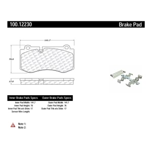 Centric Formula 100 Series™ OEM Brake Pads for Mercedes-Benz S450 - 100.12230