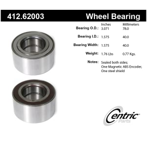 Centric Premium™ Front Passenger Side Double Row Wheel Bearing for 2019 Buick Encore - 412.62003