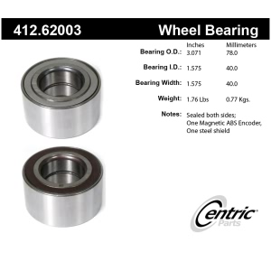 Centric Premium™ Front Passenger Side Double Row Wheel Bearing for 2017 Chevrolet Sonic - 412.62003